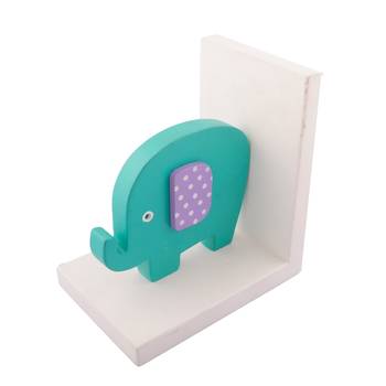 Colorful Baby Elephant Design Wooden Bookend 4