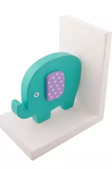 Colorful Baby Elephant Design Wooden Bookend