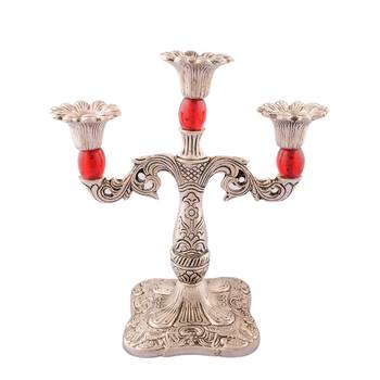 Royal Red Crystal Metal Candle Stand 1