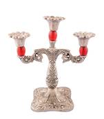 Royal Red Crystal Metal Candle Stand