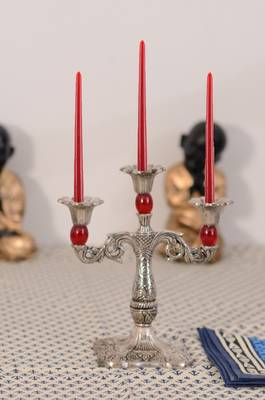 Royal Red Crystal Metal Candle Stand 2