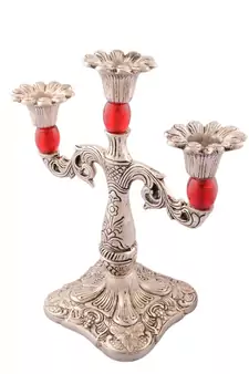 Royal Red Crystal Metal Candle Stand