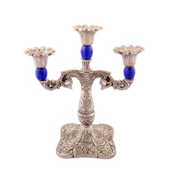 Royal Blue Crystal Metal Candle Stand 1