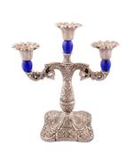Royal Blue Crystal Metal Candle Stand