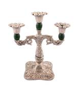 Royal Green Crystal Metal Candle Stand