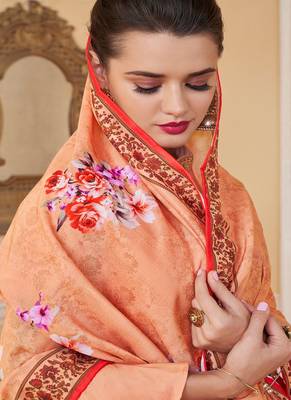 Peach embroidered silk salwar 4