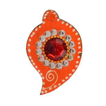 Multiutility Decorative Orange and Green Wooden Chopra 2