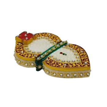 Stone Studded Marble Chopra - Leaf Design 2
