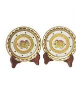 Golden Elephant Etched Decorative Plates (Set of 2)