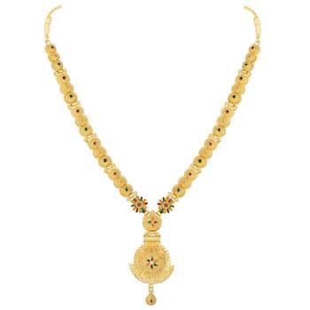 Asmitta Unique Designer 1 Gram Gold Plated Enamal Work Necklace Set For Women 4