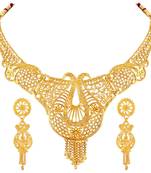 Asmitta Traditional 1 Gram Gold Plated Choker Necklace Set For Women