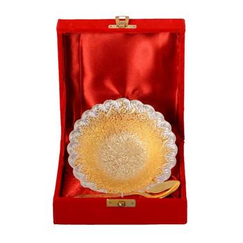 German Silver Multiutility Round Decorative Platter with Velvet Box 2