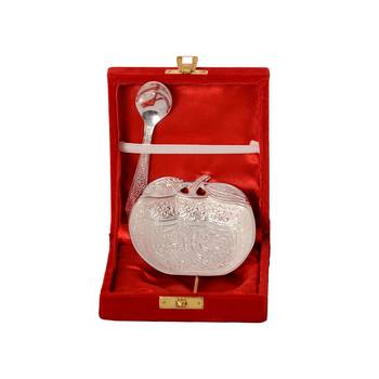 German Silver Multiutility Round Decorative Platter with Velvet Box 3