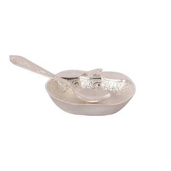 German Silver Multiutility Round Decorative Platter with Velvet Box 5