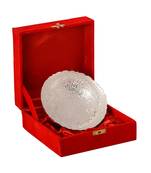 German Silver Multiutility Round Decorative Platter with Velvet Box