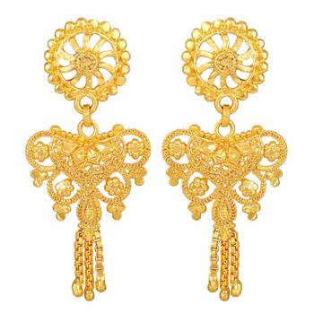 Asmitta Traditional 1 Gram Gold Plated Choker Necklace Set For Women 5
