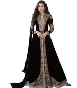 Grey Embroidered Georgette Salwar