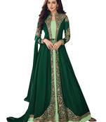 Green Embroidered Georgette Salwar