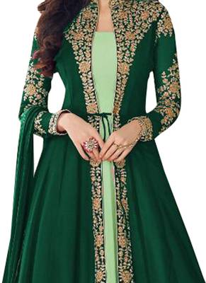 Green Embroidered Georgette Salwar 2