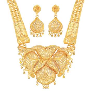 Asmitta Wedding Wear 1 Gram Gold Plated Necklace Set For Women 2