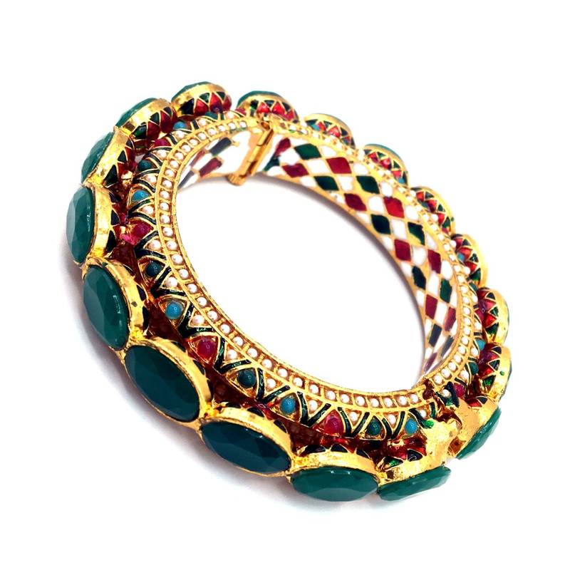 green meenakari bangles