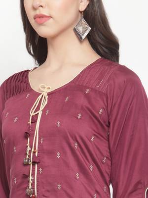 Purple embroidered silk ethnic-kurtis 5