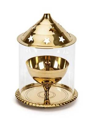 Brass and Glass Akhand Diya 2