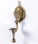 Brass Wall Hanging Deepak With Bell