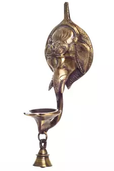 Brass Wall Hanging Deepak With Bell