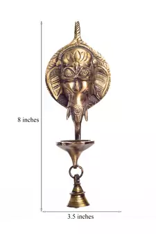 Brass Wall Hanging Deepak With Bell