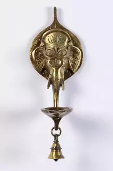 Brass Wall Hanging Deepak With Bell