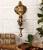 Brass Ganesha wall hanging Deep with bell and Dancing Ganesha