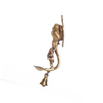 Brass Ganesha wall hanging Deep with bell and Dancing Ganesha 5