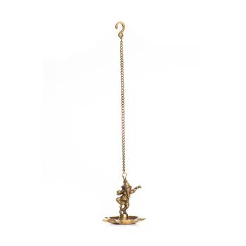 Brass Dancing Ganesha Hanging 7 Oil Wick Diya 1