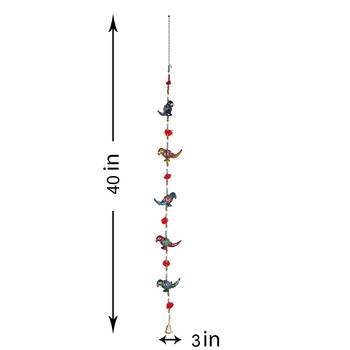 Parrot Mirror work Door Hanging Metal Tapestry Artificial Beads - Set of 2 4