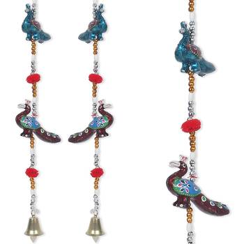 Rajasthani Handcrafted Peacock Door Hanging Home Decor- Set of 2. .. 1
