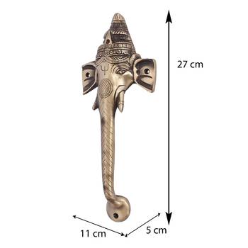 1 Pc Lord Ganesha Shape Brass Door Handle 3