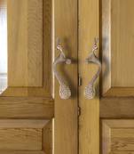 Set of 2 Peacock Shape Brass Door Handle