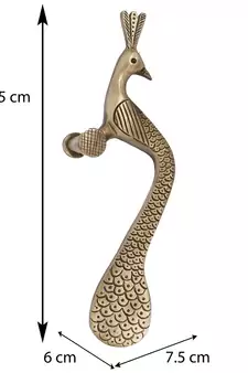 Set of 2 Peacock Shape Brass Door Handle