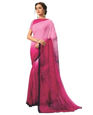  multicolor printed georgette saree with blouse 1