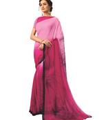  multicolor printed georgette saree with blouse