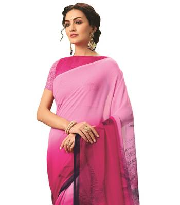  multicolor printed georgette saree with blouse 2
