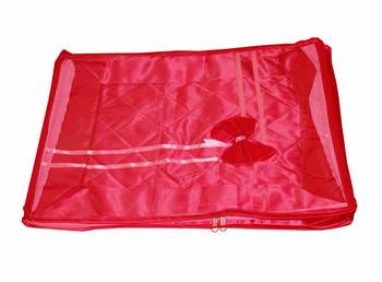 Atorakushon   Satin Saree Cover Clothes Storage Bag Wardrobe Garments Organiser kit 2 pcs 3