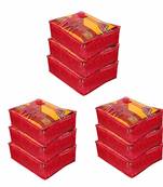 Atorakushon   Satin Saree Cover Clothes Storage Bag Wardrobe Garments Organiser kit 9 pcs