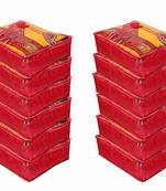 Atorakushon   Satin Saree Cover Clothes Storage Bag Wardrobe Garments Organiser kit pack of 12