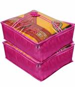 Atorakushon   Satin Saree Cover Clothes Storage Bag Wardrobe Garments Organiser kit 2pcs