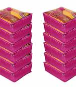 Atorakushon   Satin Saree Cover Clothes Storage Bag Wardrobe Garments Organiser kit pack of 12