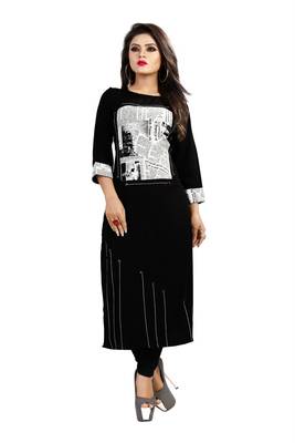 Multicolor printed crepe ethnic-kurtis 1