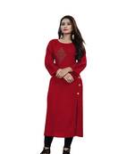 Multicolor plain rayon ethnic-kurtis