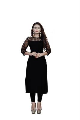 Multicolor plain crepe ethnic-kurtis 1